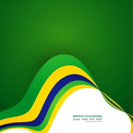 Brazil flag concept beautiful creative wave vector backgroundのイラスト素材