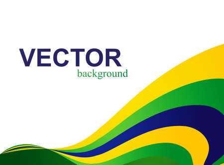 Brazil flag concept creative colorful wave isolated on white backgroundのイラスト素材