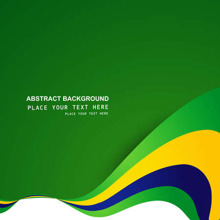 Brazil flag concept creative colorful stylish wave isolated vector backgroundのイラスト素材