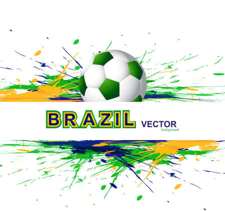 Soccer beautiful texture with Brazil colors grunge splash. background のイラスト素材