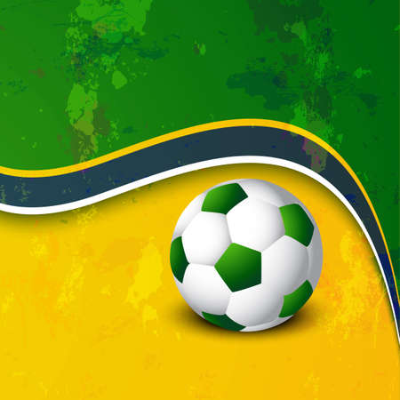 Beautiful Brazil colors concept wave colorful soccer ball background illustrationのイラスト素材