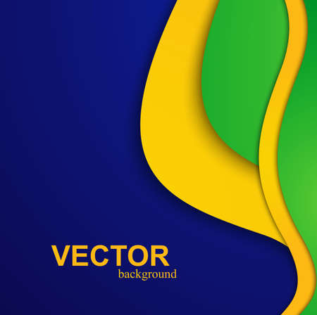 Beautiful wave Brazil flag colors concept colorful background vectorのイラスト素材