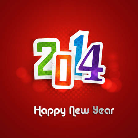 Hhappy new year colorful 2014 background vectorのイラスト素材