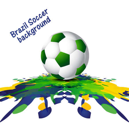 Soccer background with Brazil colors grunge splash colorful vectorのイラスト素材