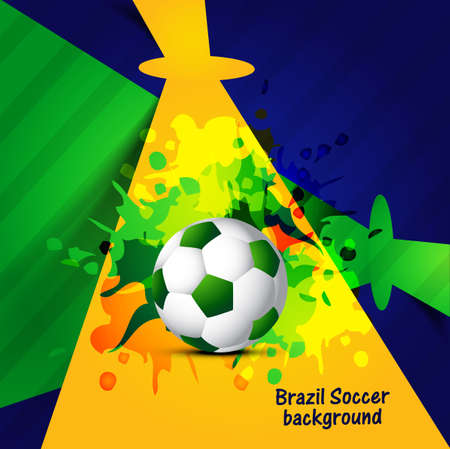 Beautiful Brazil colors concept creative colorful soccer ball background illustration vectorのイラスト素材