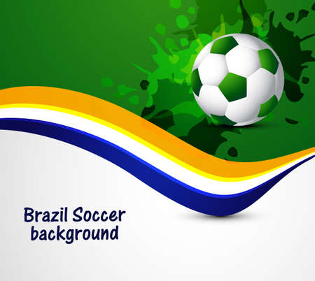 Beautiful soccer ball Brazil colors concept wave colorful background のイラスト素材