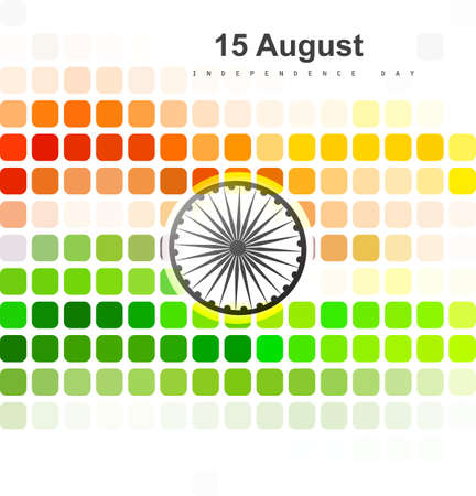 15th of August beautiful indian flag mosaic colorful background vectorのイラスト素材