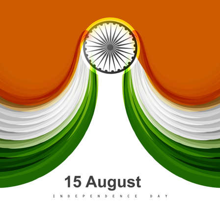 Beautiful stylish Indian flag fantastic tricolor wave design
