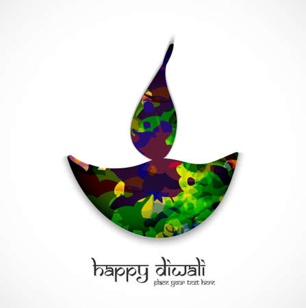 vector artistic diwali diya indian festival backgroundのイラスト素材