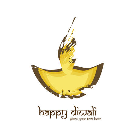 Happy diwali diya artistic colorful grunge creative vector illustrationのイラスト素材
