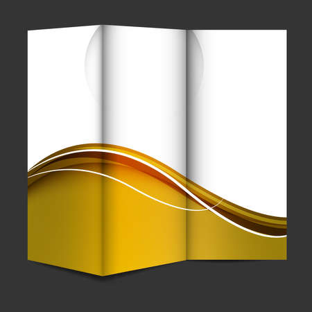 Tri-fold brochure design wave colorful vector illustartionのイラスト素材