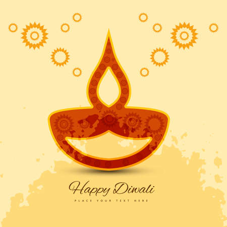 vector colorful style happy diwali background illustrationのイラスト素材
