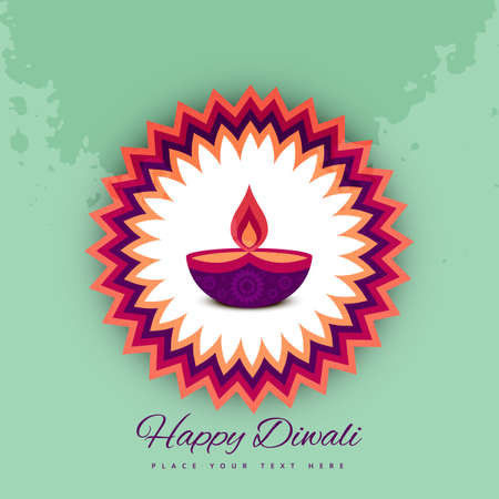 Diwali festival celebration card colorful vector backgroundのイラスト素材