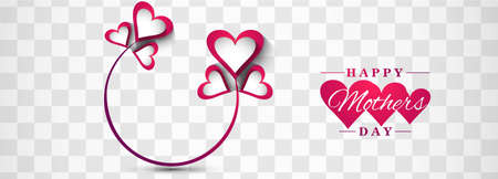 Happy mother's day heart banner template designのイラスト素材