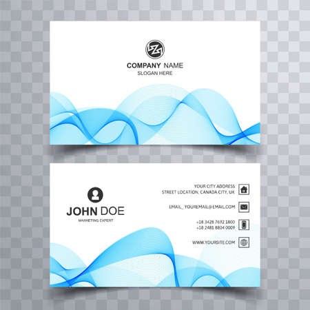 Abstract business card set with wave vectorのイラスト素材