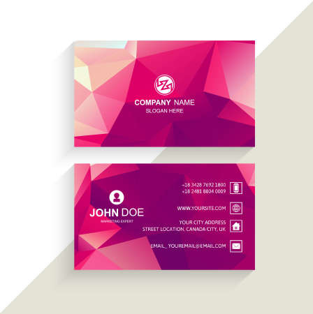 Beautiful Business card template polygon vectorのイラスト素材