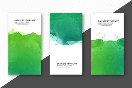 Elegant colorful watercolor banner set template のイラスト素材