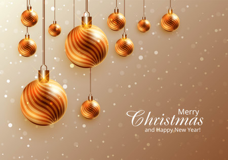 Elegant christmas decorative balls on black banner backgroundのイラスト素材