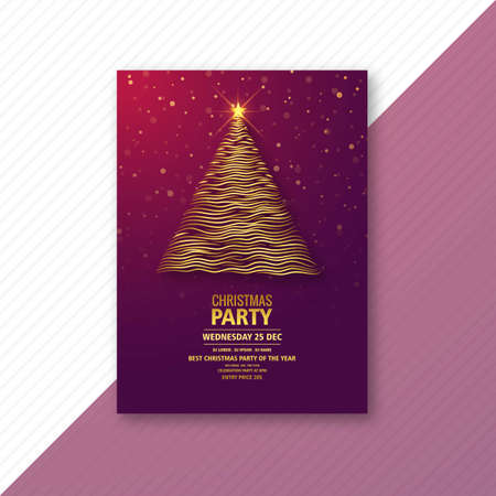 Minimal line christmas tree card backgroundのイラスト素材