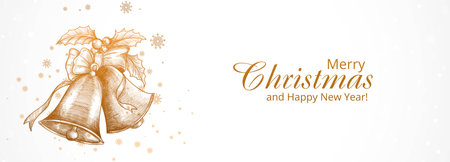 Artistic christmas line tree card designのイラスト素材