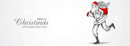 Artistic christmas line tree card designのイラスト素材