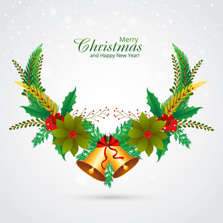 Decorative christmas wreath holiday card backgroundのイラスト素材