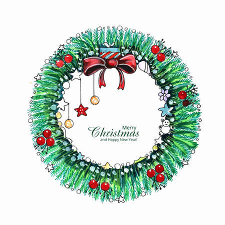 Beautiful artistic decorative christmas tree holiday backgroundのイラスト素材