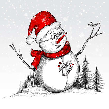 Hand draw artistic christmas wreath celebration card backgroundのイラスト素材