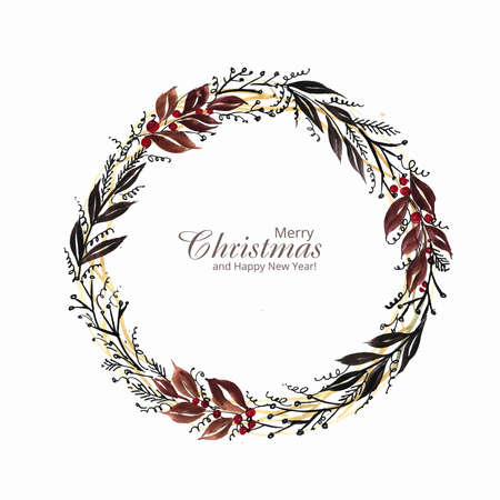 Beautiful artistic decorative christmas green tree card designのイラスト素材