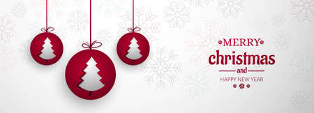 Christmas website banner background with decorations snowflakes designのイラスト素材