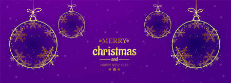 Christmas website banner background with decorations snowflakes designのイラスト素材