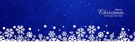 decorative christmas party flyer with creative snowflakesのイラスト素材