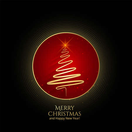 stylish christmas tree card banner background vectorのイラスト素材