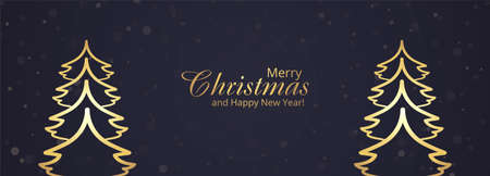 stylish christmas tree card banner background vectorのイラスト素材