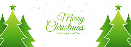 Green christmas tree card banner holiday backgroundのイラスト素材