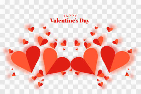 Beautiful hearts valentines day card with transparent backgroundのイラスト素材