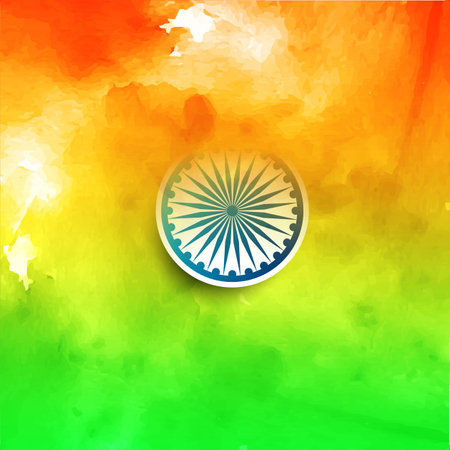 Happy Republic day of India festival watercolor backgroundのイラスト素材