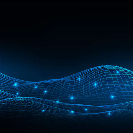 Abstract blue wave pattern backgroundのイラスト素材