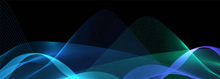 Abstract shiny colorful business wave banner backgroundのイラスト素材