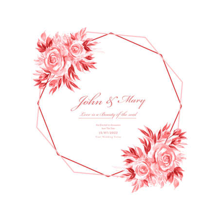 Watercolor bouquet of flowers decorative card backgroundのイラスト素材