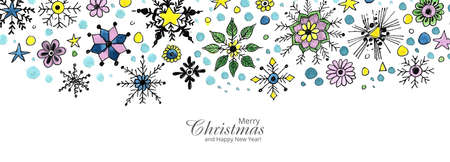 Christmas decoration isolated banner celebration card vectorのイラスト素材