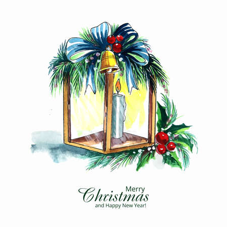 Christmas decoration isolated banner celebration card vectorのイラスト素材