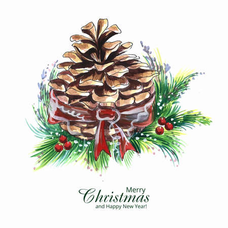 Christmas decoration isolated banner celebration card vectorのイラスト素材