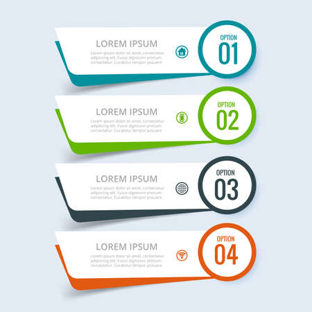 Modern business Infographic concept with 4 steps banner designのイラスト素材