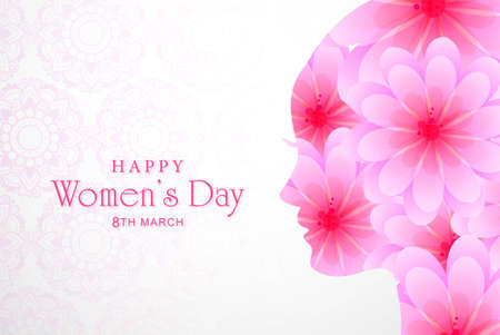 Beautiful women's day 8th of march greeting card backgroundのイラスト素材