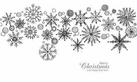 Winter background with snowflakes merry christmas card designのイラスト素材