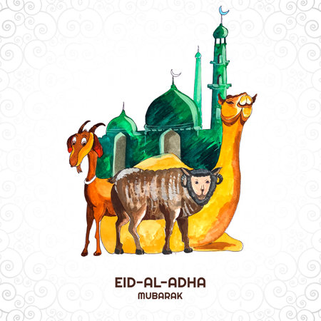 Beautiful holiday eid al adha card brochure designのイラスト素材