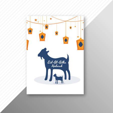 Eid al-adha greeting card for muslim holiday brochureのイラスト素材
