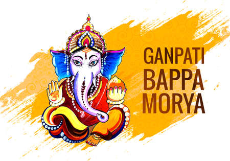illustration lord of Ganesh background.のイラスト素材