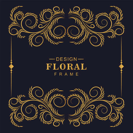 Beautiful artistic golden decorative floral set designのイラスト素材